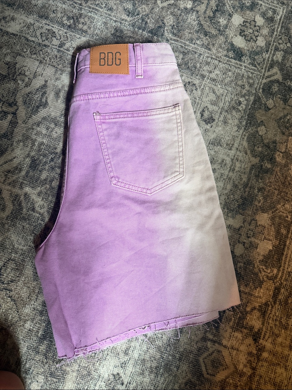 BDG Lavender Ombre High-Rise Denim Shorts